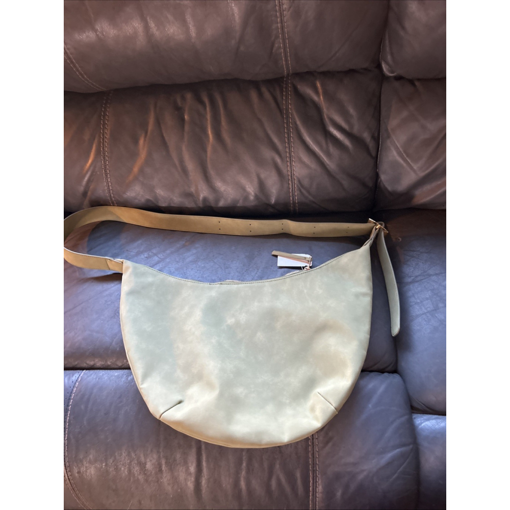 Women’s Army Green Hobo Style Crossbody Purse With Gold Zipper
